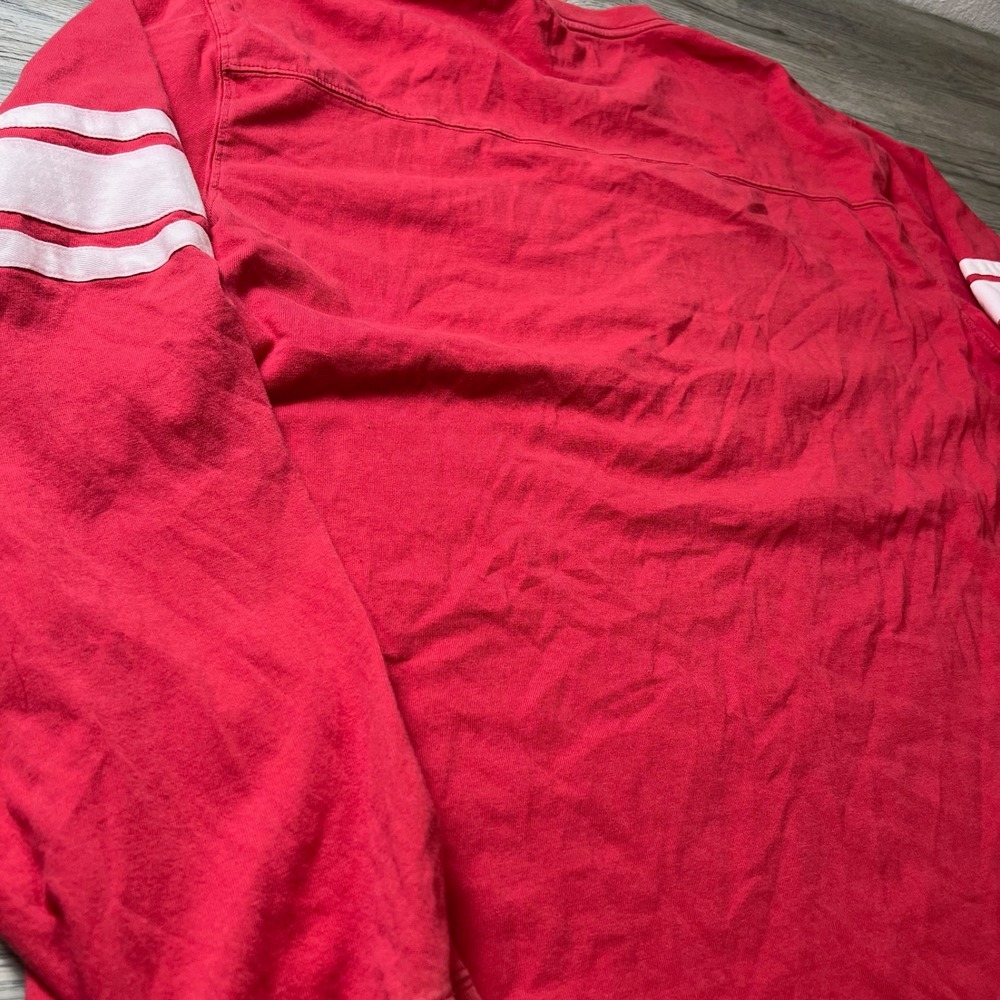 American Eagle Football Jersey Mens XXL Red Long Sleeve Number 6 Stripe Shirt - Picture 7 of 10